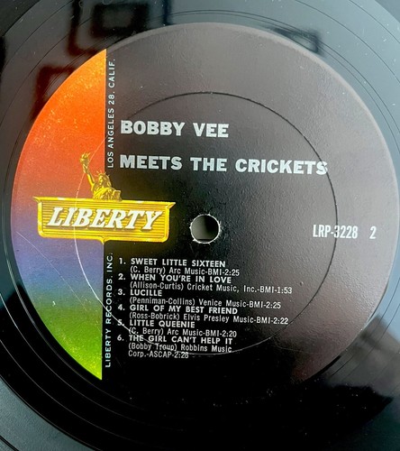 Bobby Vee meets The Crickets LP Liberty LRP-3228 Mono VG+ 1963 - Picture 3 of 4
