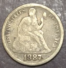 1887 Seated Liberty Dime   Lot  F 342
