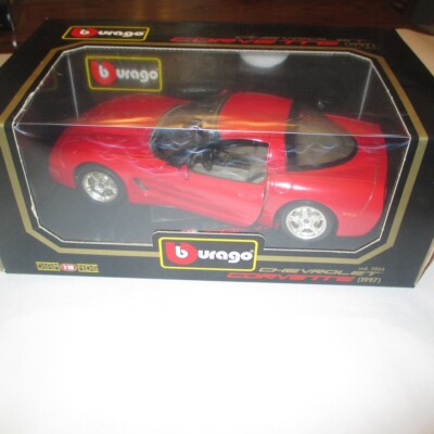 Vintage Burago 1997 Chevrolet Corvette Red  Diamonds 118