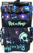 Rick And Morty Men's Boxer Brief SZ Large 2-Pk No Fly Soft Stretch Design