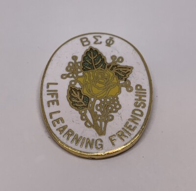 Beta Sigma Phi Life Learning Friendship Yellow Rose Lapel Pin (231)