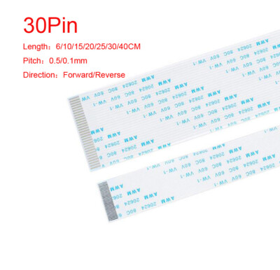 30Pin 6/10/15/20/25/30/40cm 0.5/0.1mm Pitch FFC / FPC Flexible Flat Ribbon Cable
