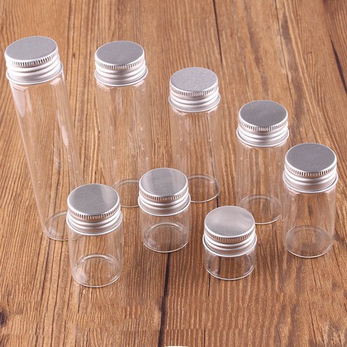 24pcs Small Glass Bottles Jars with Aluminum Screw Lid 10ml60ml 8