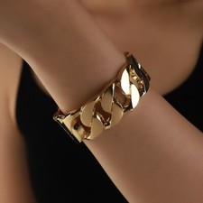 Big Bangle Chain Gold Silver Cuff Statement Bracelet