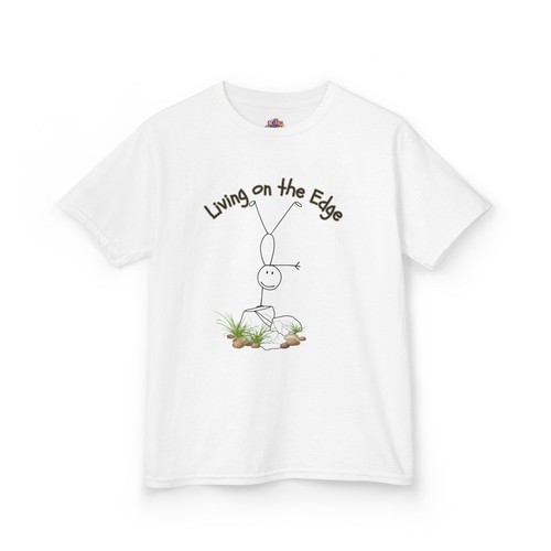 Kids 'Living on the Edge' Tee - Fun Cotton T-Shirt Gifts for Kids - Picture 16 of 42