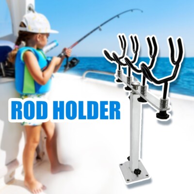 Aluminum Rod Pod Sure Grip Boat Steel PVC Coated Steel Wire Fishing Pole  Holder