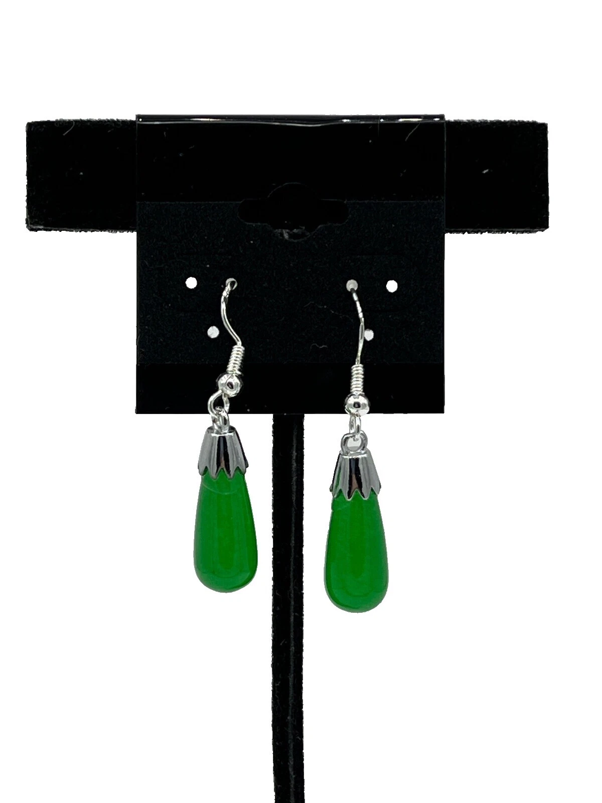 Jade Stone Sterling Silver Handcrafted Earrings