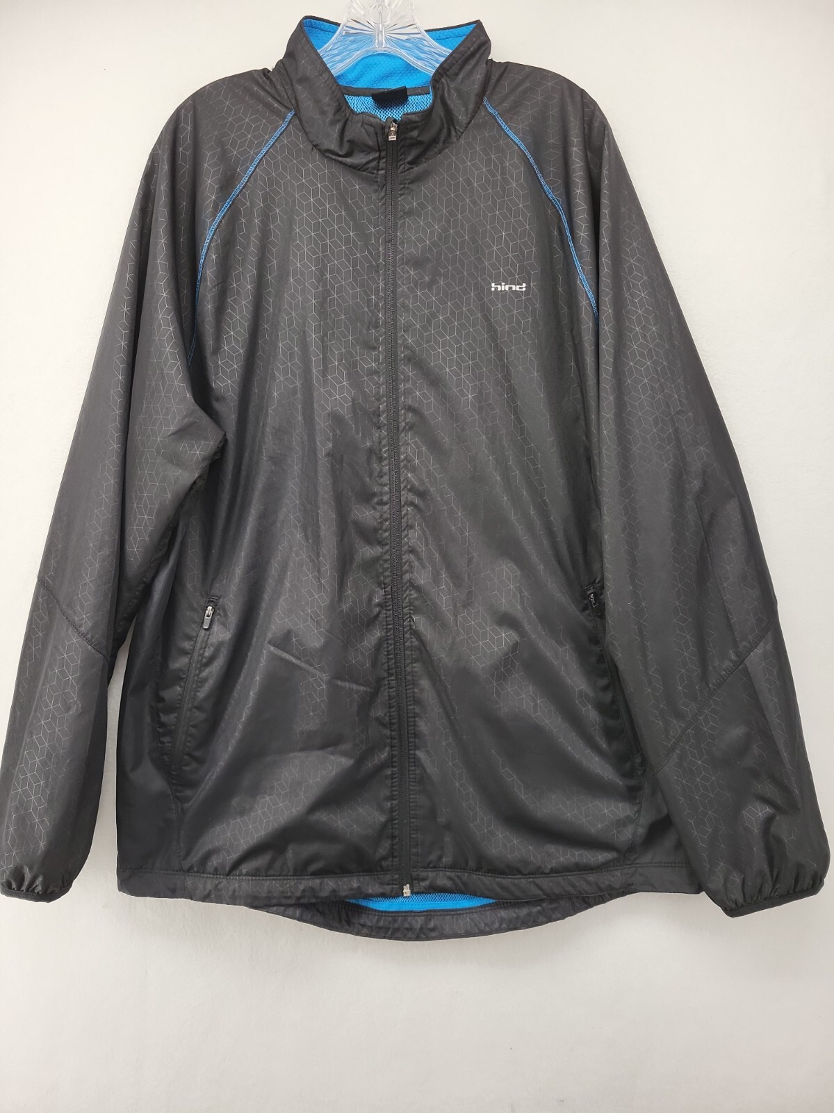 HIND MEN'S WINDBREAKER BLACK XLARGE GOLF JACKET OUTERWEAR ACTIVEWEAR