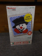NIB VINTAGE WONDERART SNOWMAN LATCH HOOK CRAFT KIT  20 X 20"