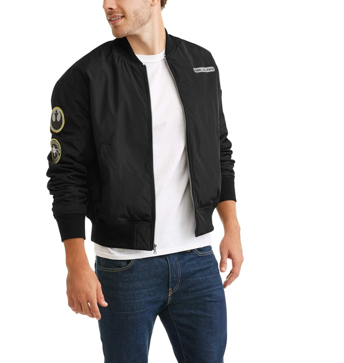 Men Star Wars Rebel Jacket STAR WARS Jacket Mens Large Black Rebel