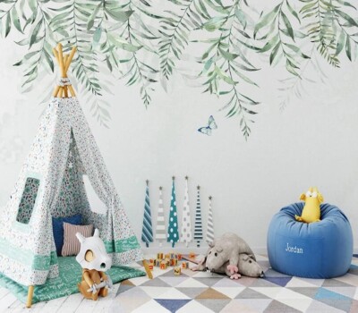 3D Green Leave ZHUA25904 Wallpaper Wall Murals Removable Self-adhesive Ann