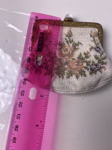 PETIT POINT MADE IN CZECOSLOVACCHIA Portamonete vintage - Foto 8 di 9