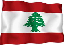 Lebanon Flag Car Bumper Sticker 5" x 4"