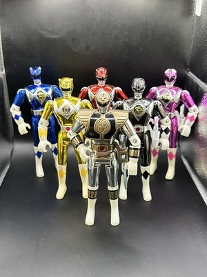 Mighty Morphin Power Rangers The Movie 1995 Metallic Figures Bandai Lot Of 6