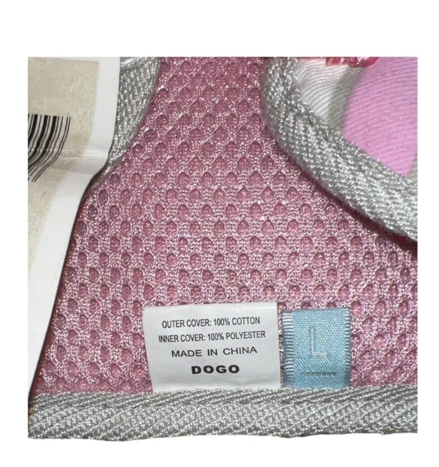 Arnés para perros EasyGo Sweetbow de DOGO / GRANDE / rosa blanco gris nuevo con etiquetas Foto 3 de 4