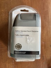 New Staples Slimline Battery Operated Pencil Sharpener Silver/Black 17813 