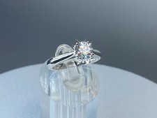 925 Sterling Silver 1CT Round Cut Solitaire Brilliant CZ Engagement Ring Sz 6.75