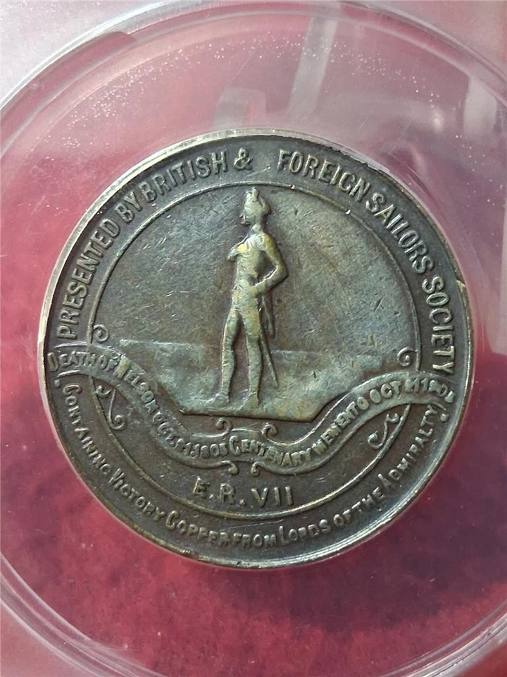 1905 GREAT BRITAIN CENTENARY DEATH OF LORD NELSON ANACS VF 30  MEDAL    #MF-5487 - Image 3 of 4