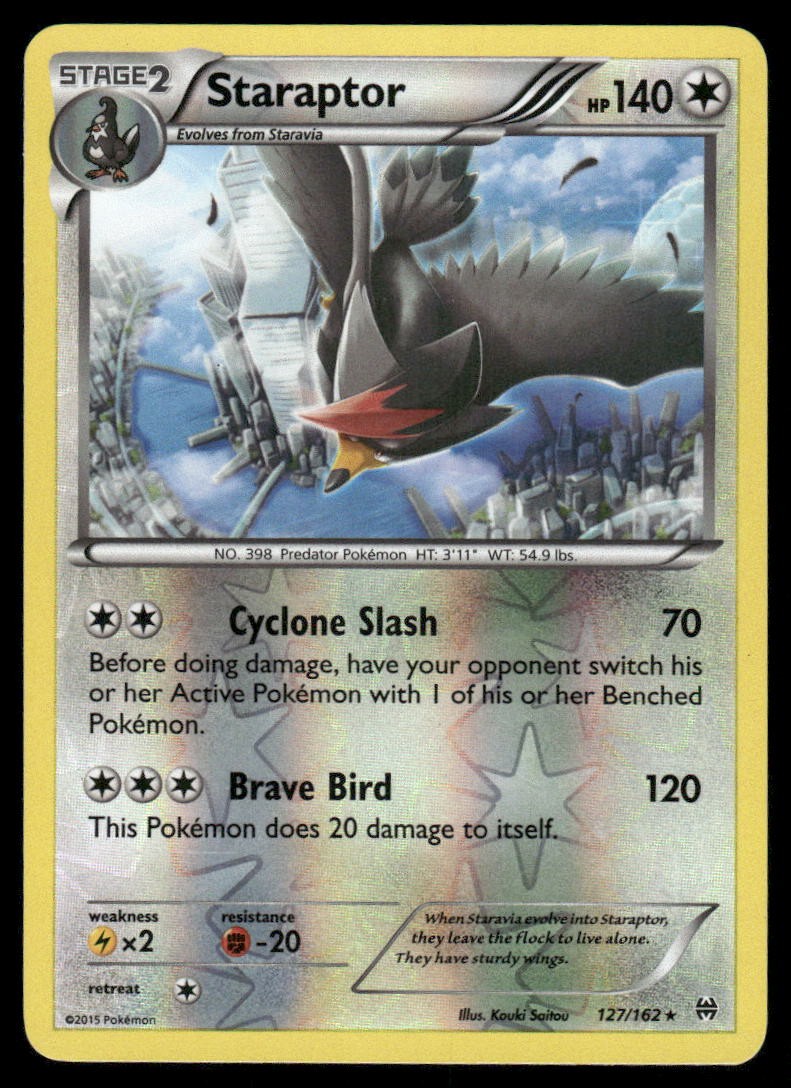 2015 Pokemon Staraptor Rare BREAKthrough 127/162 Reverse Holo HP