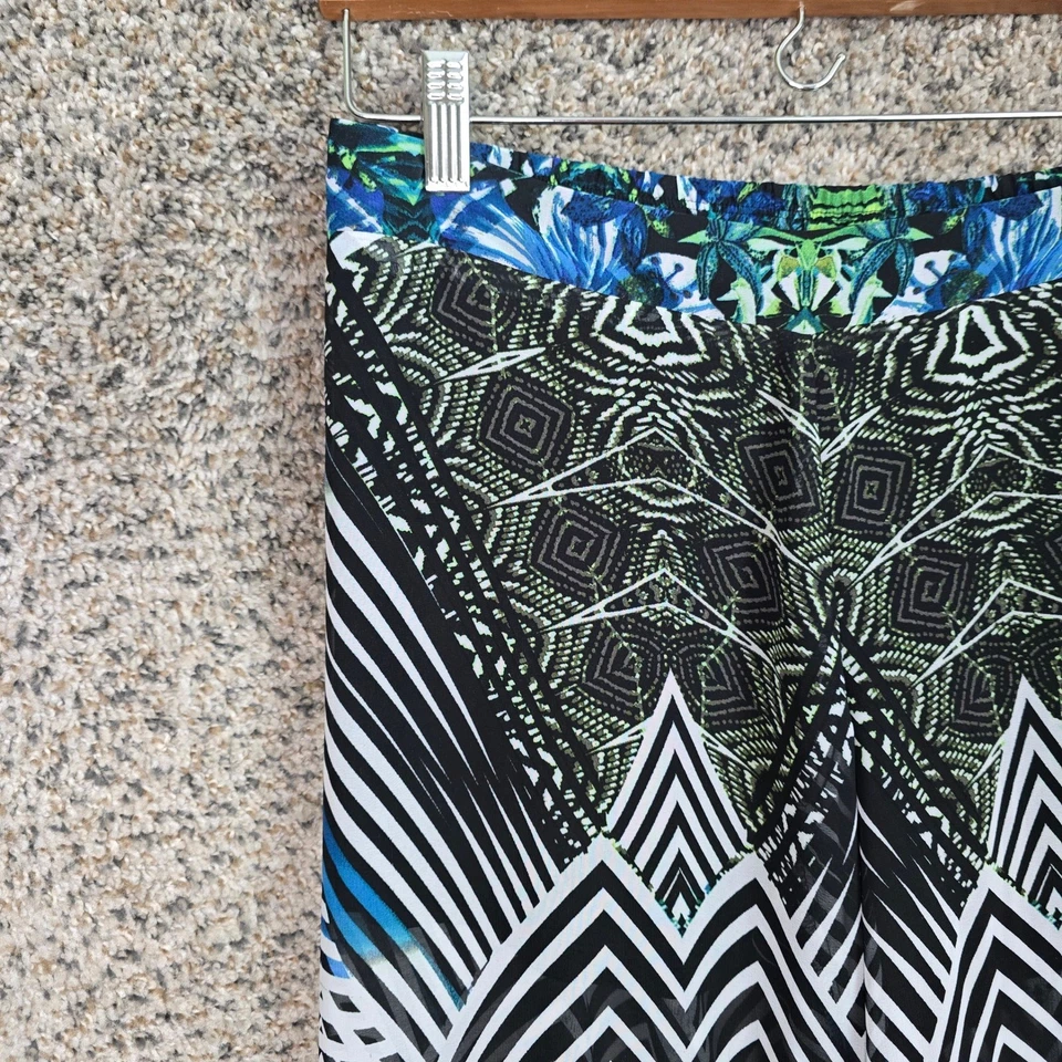 Bisou Bisou Palazzo Pants Womens Small Wide Leg Tropical Print Boho Ladies - Image 3 of 4