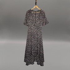 Nobody’s Child Floral Wrap Midi Dress Black Pink Daisy UK 10 Summer 510