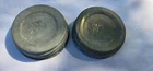 Set of 2 Vintage Ball Mason Canning Jar Lids Galvanized Zinc Milk Glass Insert