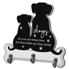 Farmhouse Dog - Themed Wall Hooks - Decorative Leash  Key Holder with Bone S...