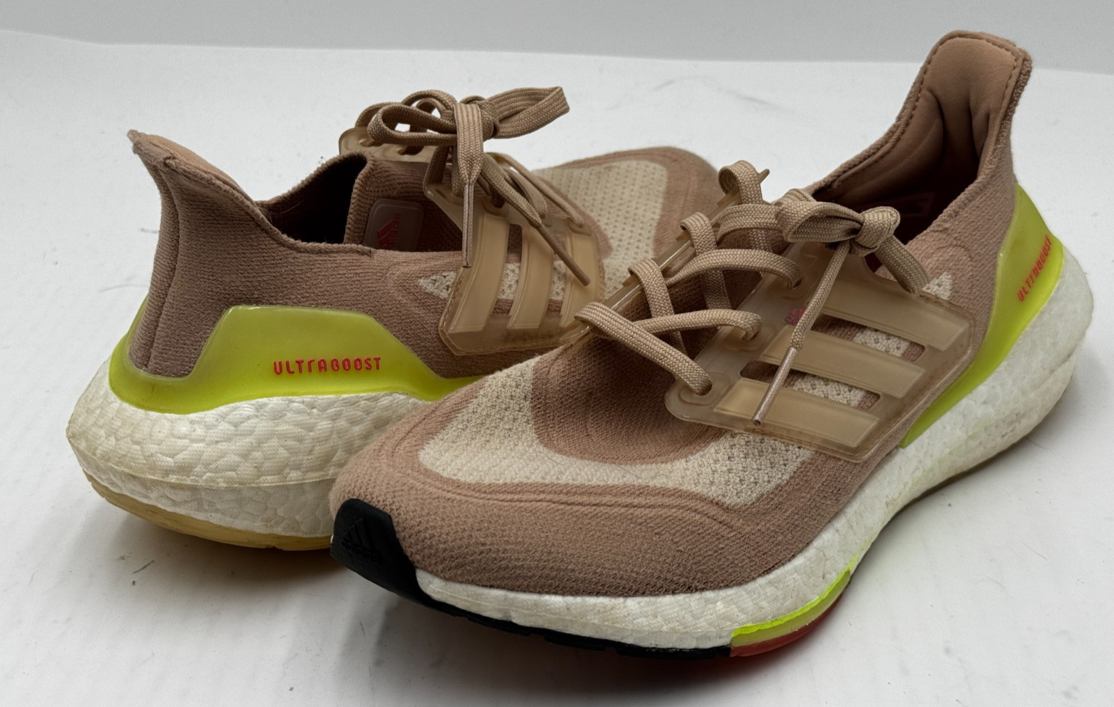 Adidas Ultraboost 21 Womens Sneaker Size 9 Ash Pearl Halo Ivory   Shoes FY0399