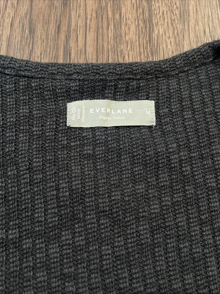 Suéter Everlane Acogedor Envolvente Acanalado Negro Mujer Talla M Foto 4 de 4