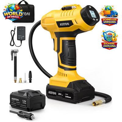Luftkompressor 2-in-1 Akku & 12V für Auto Motorrad 160PSI tragbar