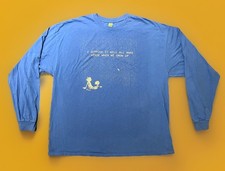 Vintage Rare Calvin and Hobbes Comics Long Sleeve Blue T-shirt Size 2XL