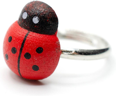 Miniblings Marienkäfer Ring - I Glücksbringer Glück Käfer Holz - Handmade Modesc