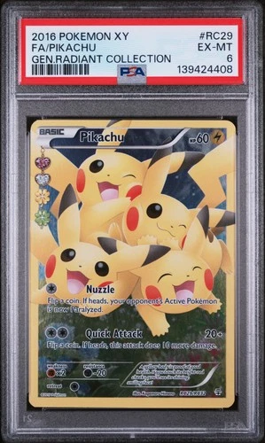 2016 POKEMON XY GENERATIONS RADIANT COLL #RC29 FULL ART/PIKACHU PSA 6
