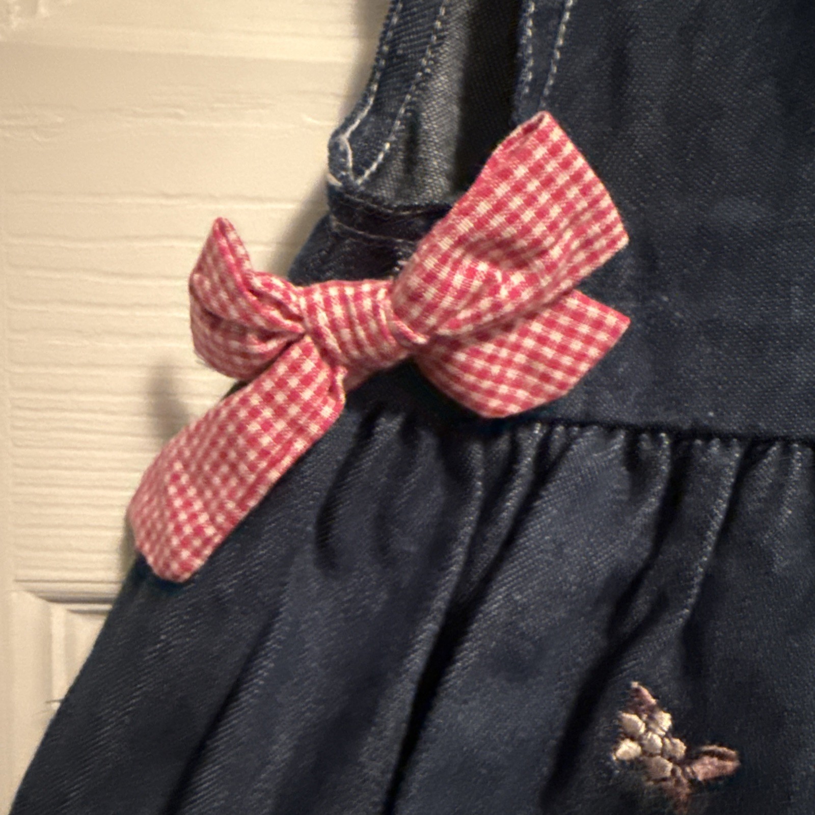  Vintage Y2K Precious Moments Denim Dress Size 18 months Embroidered NWT