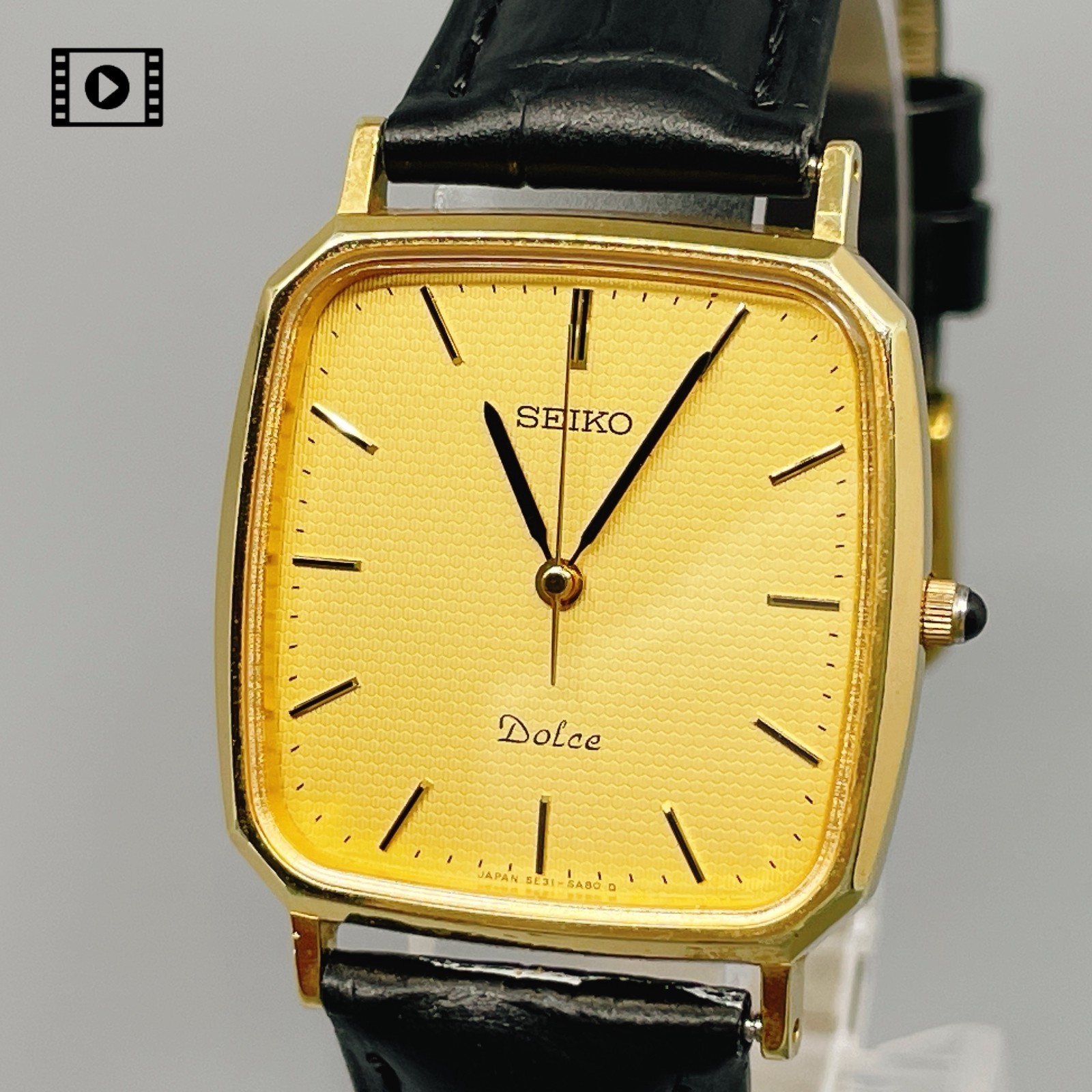 Watch Dolce SGP 【N Qz 1992  Seiko Gold Mens US 5E31-5A80 Stock Mint】Vintage Tank - vintagewatches.pk