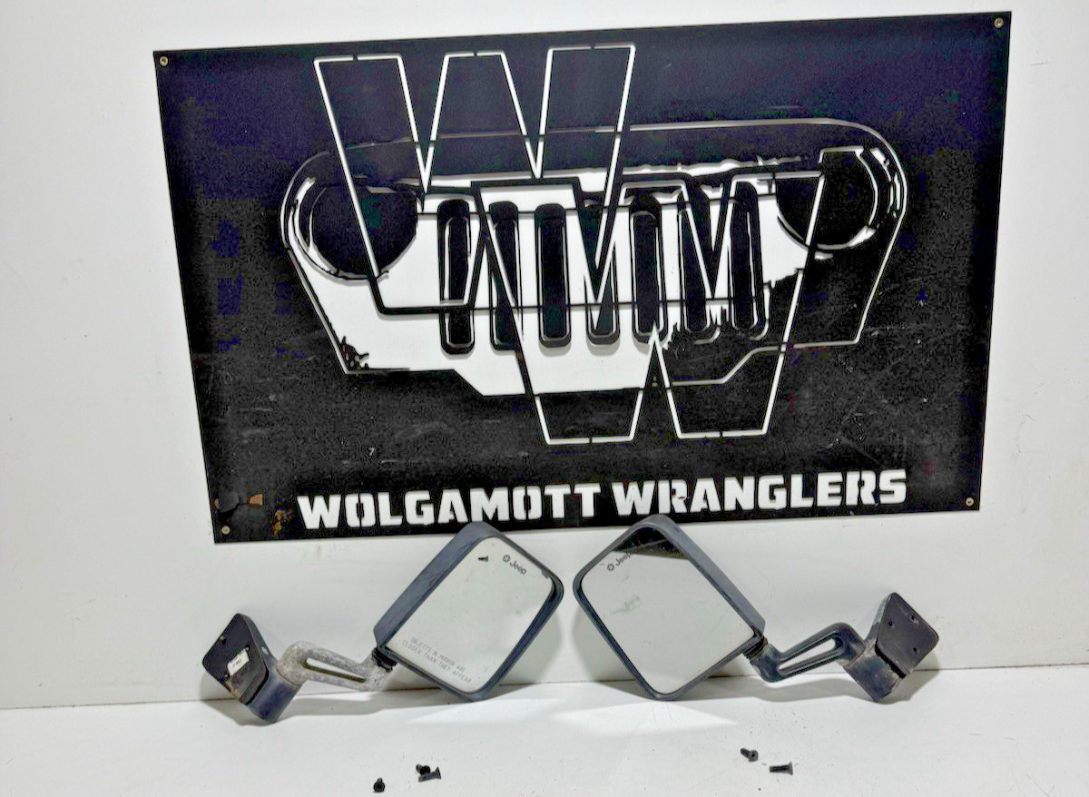 97-02 Driver & Passenger Outer Side Mirrors Sideview Jeep TJ Wrangler + BOLTS