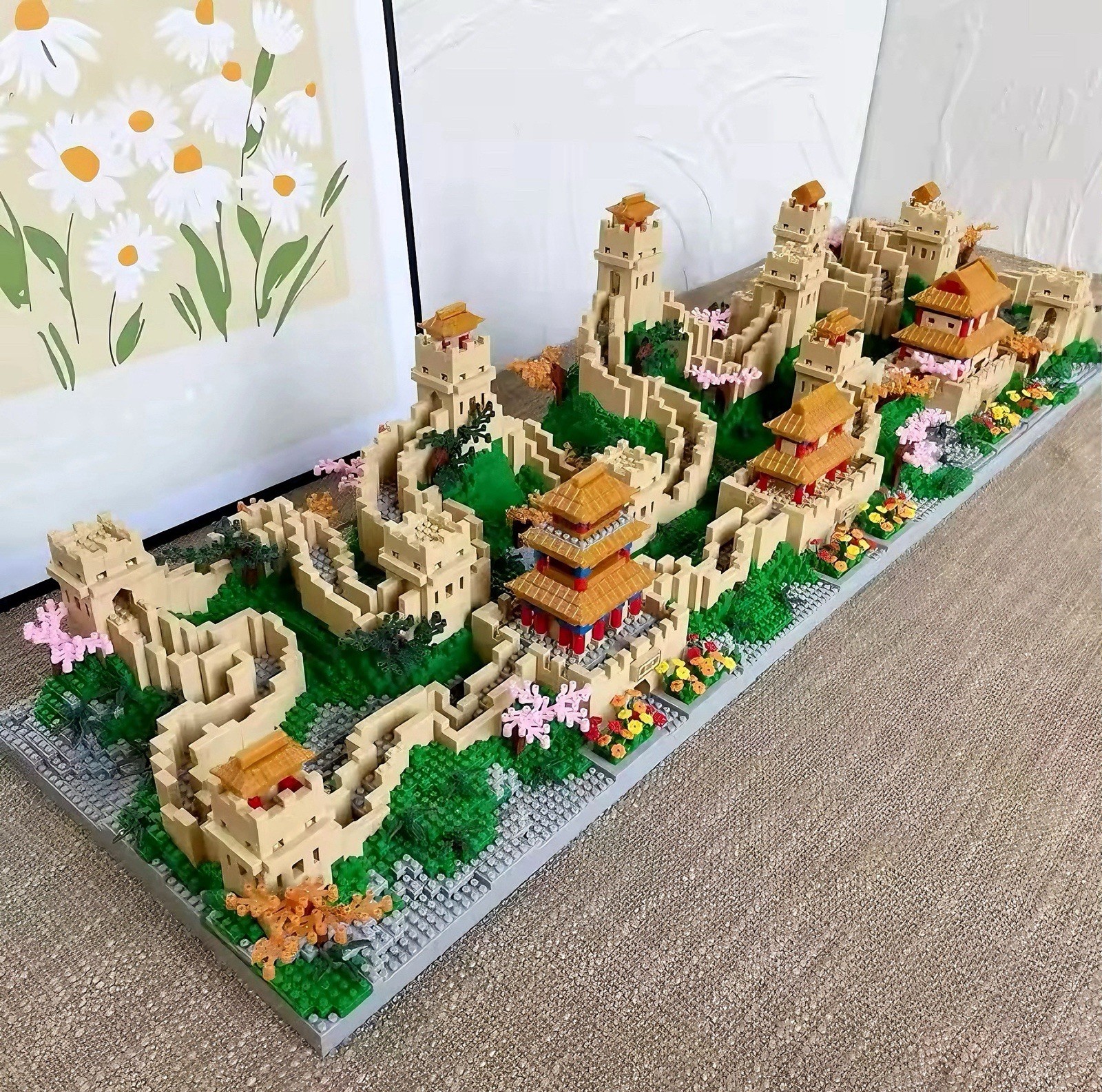 Grande Muraille de Chine de 74cm réplique architecturale premium en micro-briques de collection