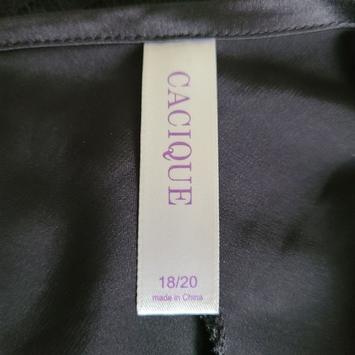 cacique taglie forti abito slip chemise nero 18/20 - Foto 4 di 5
