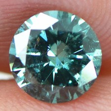 Round Shape Diamond Fancy Blue Color SI2 Real Natural Enhanced Loose 0.98 Carat