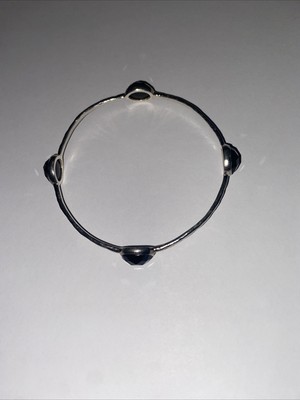 Rock candy  4-Stone Bangle Bracelet Onyx,SS 925