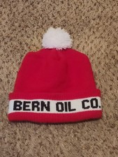 Vintage Bern Oil Co Winter Beanie Stocking Hat Motor Oil Cap Made in USA