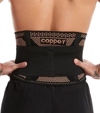 Breathable Lower Back Brace with 4 Stays Lumbar Support Black Large