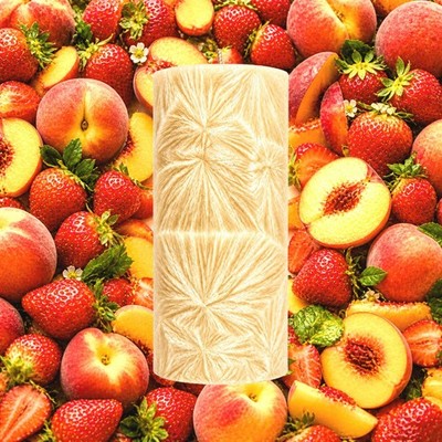 Strawberry Peaches Pillar Candle - 4 Sizes - Choose Your Colour