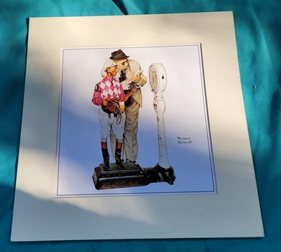 Weighing In Jockey Print Norman Rockwell Cover Saturday Evening Post Home Office