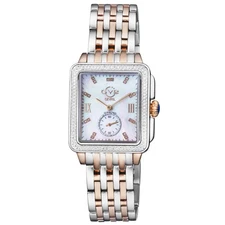 GV2 by Gevril Women's 9254B Bari Diamond MOP Dial Two/Tone Swiss Quartz Watch