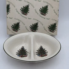 Cuthbertson Original Christmas Tree 10” Divided Serving Dish w/ Box England