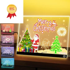 16“ LED Drawing Message Note Board 7 Colors Light Acrylic 16, Multi-colored 