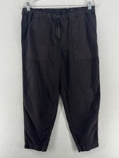 EILEEN FISHER Pants S Organic Cotton Twill Utility Tapered Ankle Black