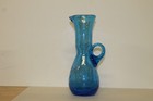Rainbow Crackle Glass Pitcher #9945 - 8" Tall - Rare - Partial Label