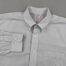 Brooks Brothers Madison Long Sleeve Dress Shirt 16-33 Blue Checkered Casual